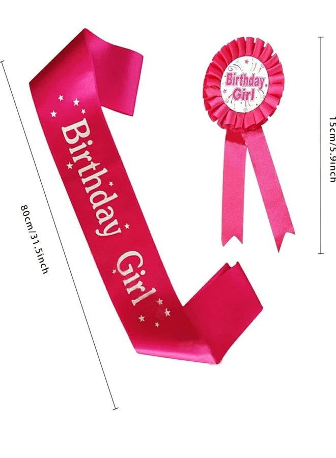 Fun Affairs Birthday Girl Sash with Badge for Girls Women Party Props, Hot Pink - Image 3